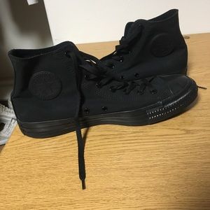 all black high top converse